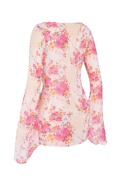 Oceana Floral Print Beach Cover Up