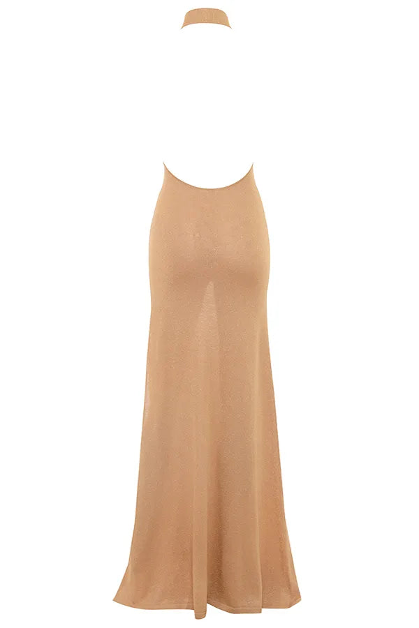 Selia Gold Knit Maxi Dress