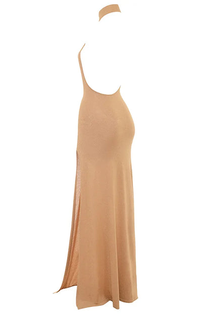 Selia Gold Knit Maxi Dress