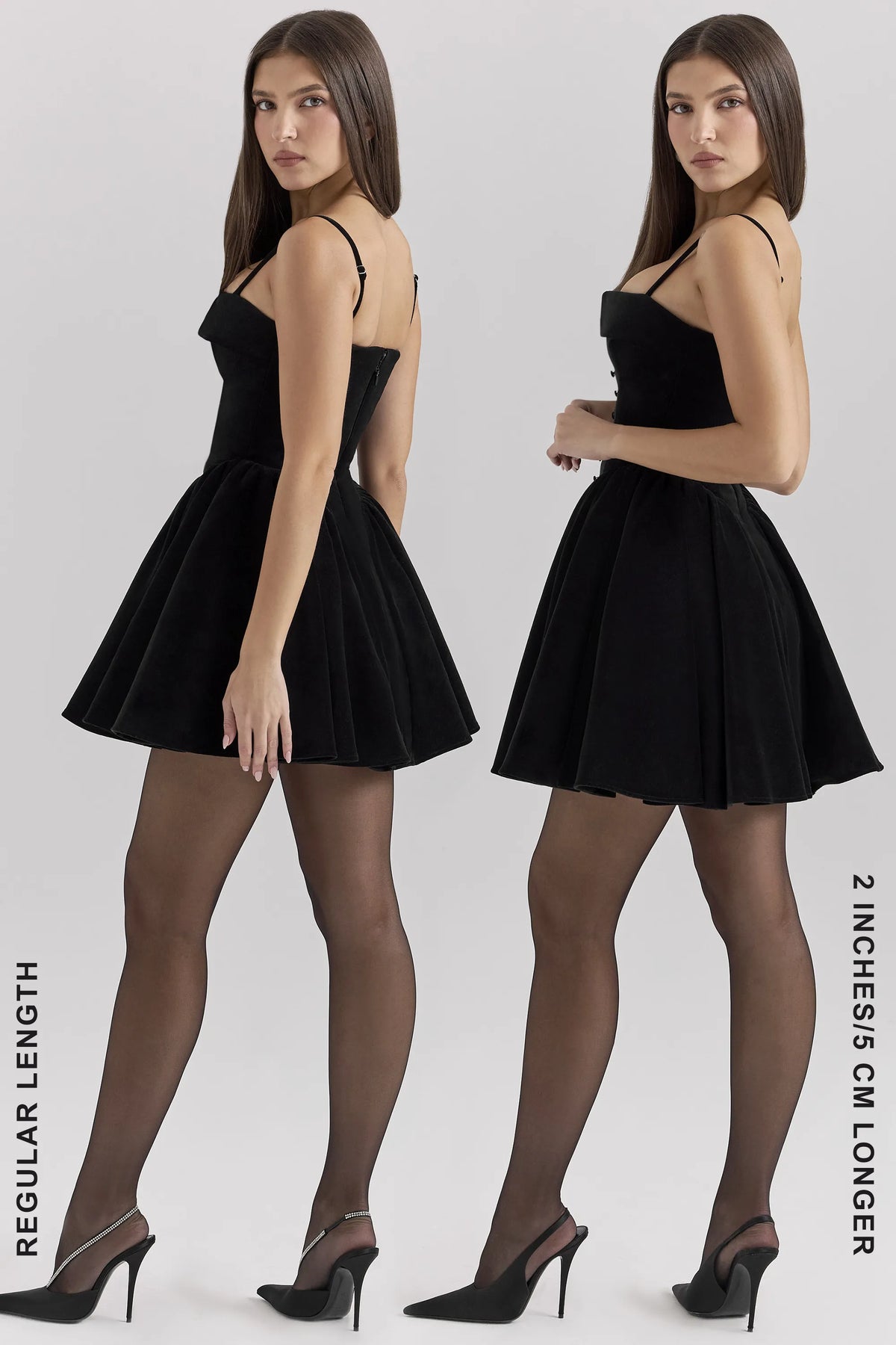 Selina Black Velvet Tulle Mini Dress