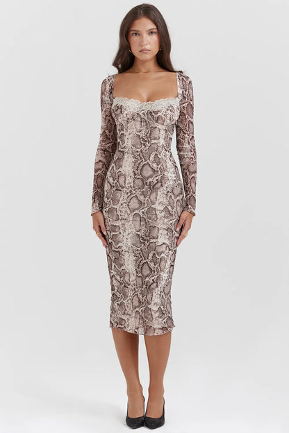 Seraphina Snake Print Corset Dress