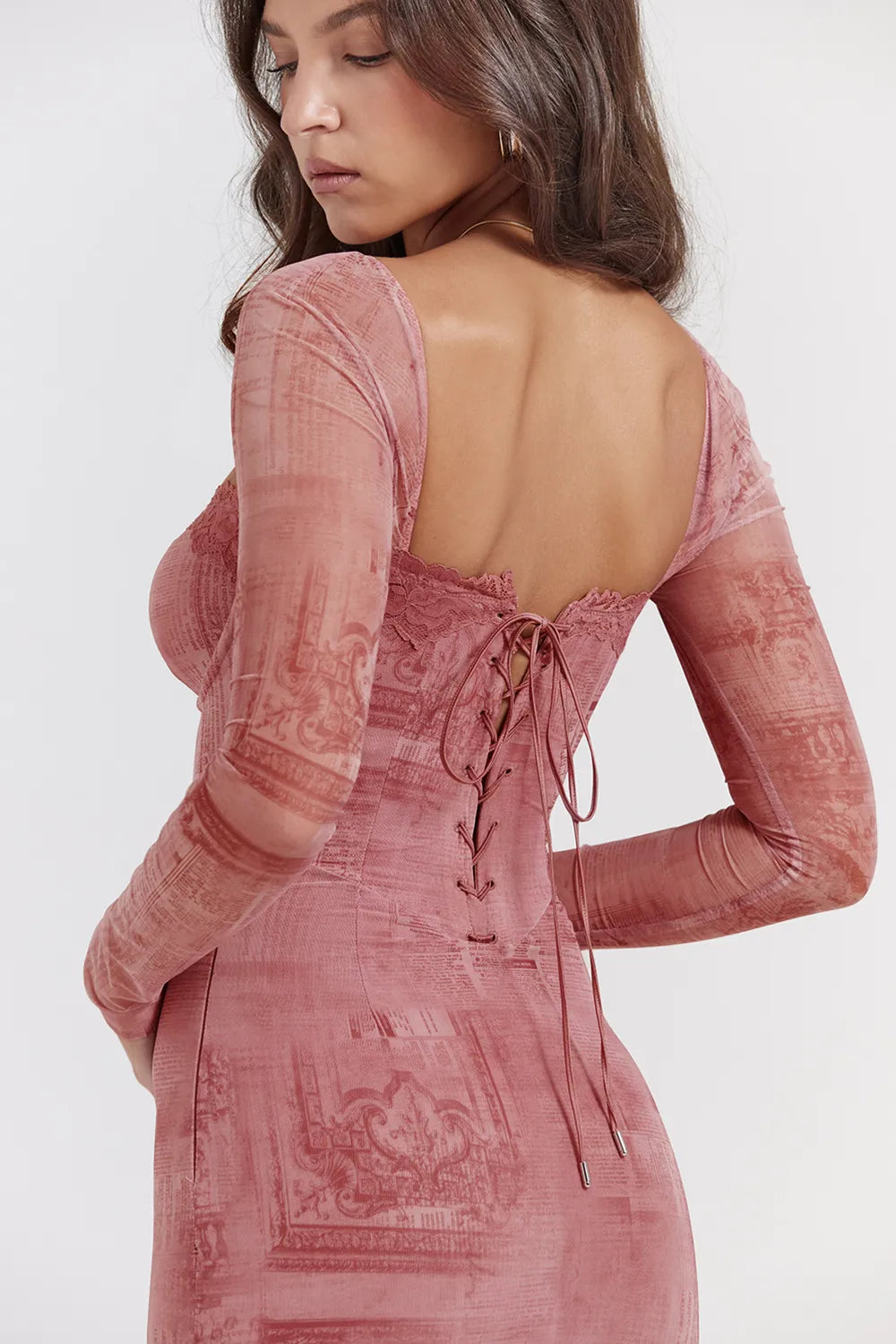 Seraphina Pink Print Corset Dress
