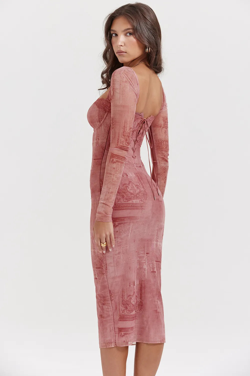 Seraphina Pink Print Corset Dress
