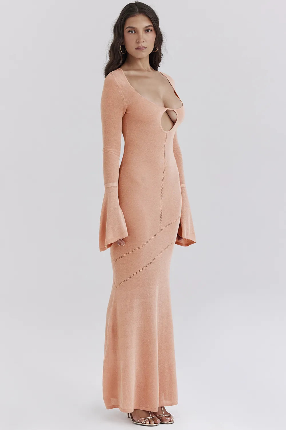 Sereia Sorbet Metallic Knit Maxi Dress