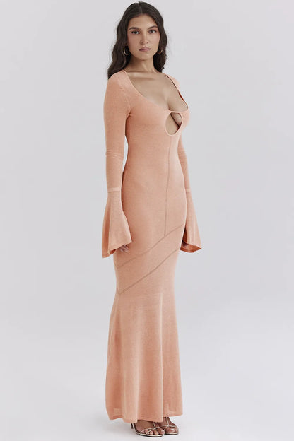 Sereia Sorbet Metallic Knit Maxi Dress