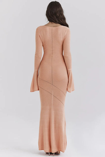 Sereia Sorbet Metallic Knit Maxi Dress