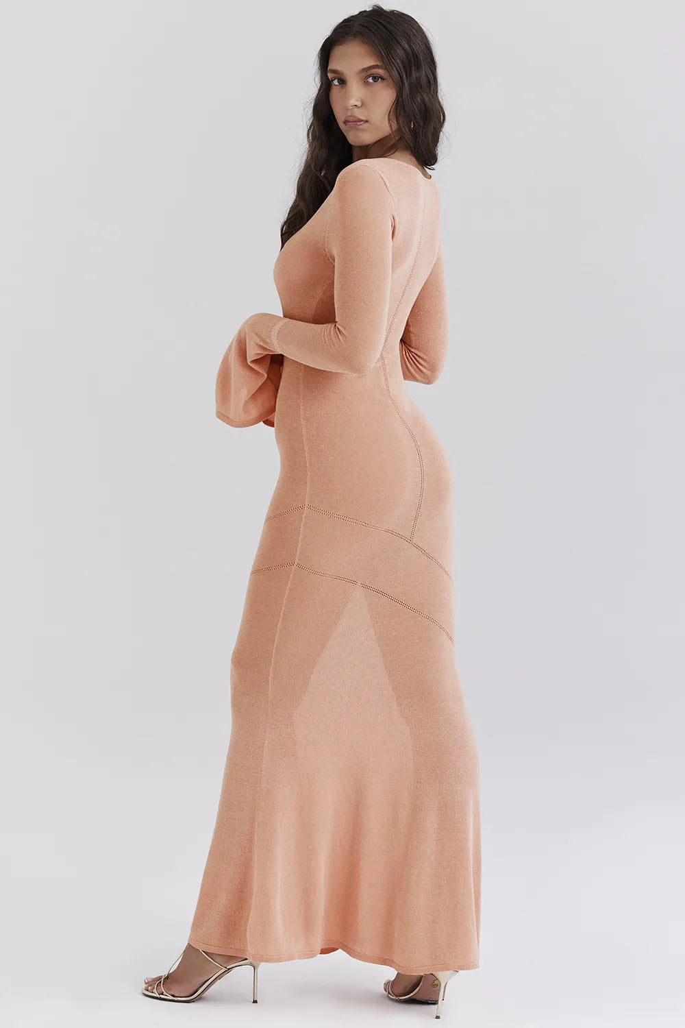Sereia Sorbet Metallic Knit Maxi Dress