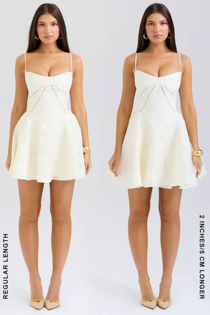 Serenita Vintage Cream Floral Mini Dress