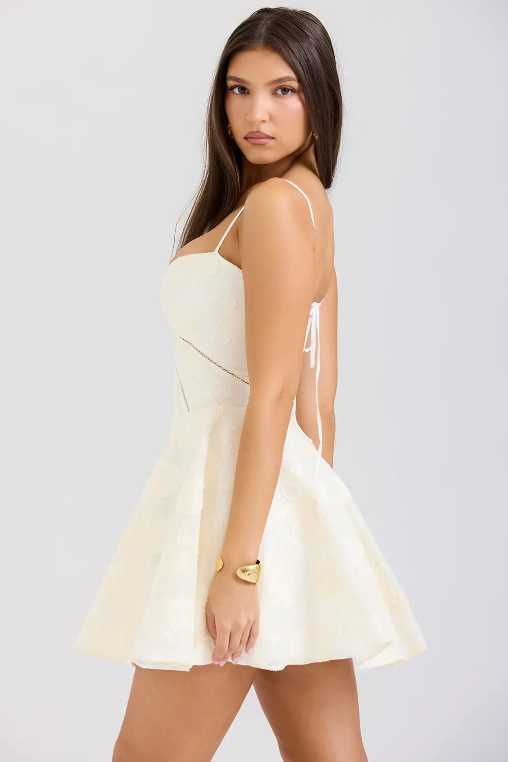 Serenita Vintage Cream Floral Mini Dress