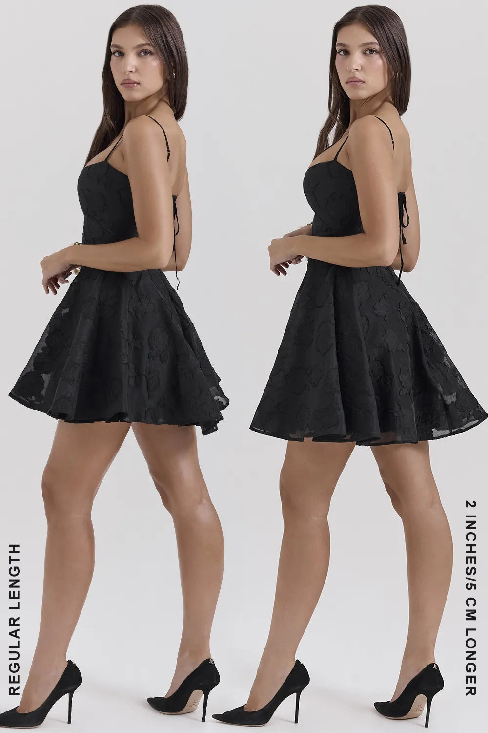 Serenita Black Floral Lace Back Mini Dress