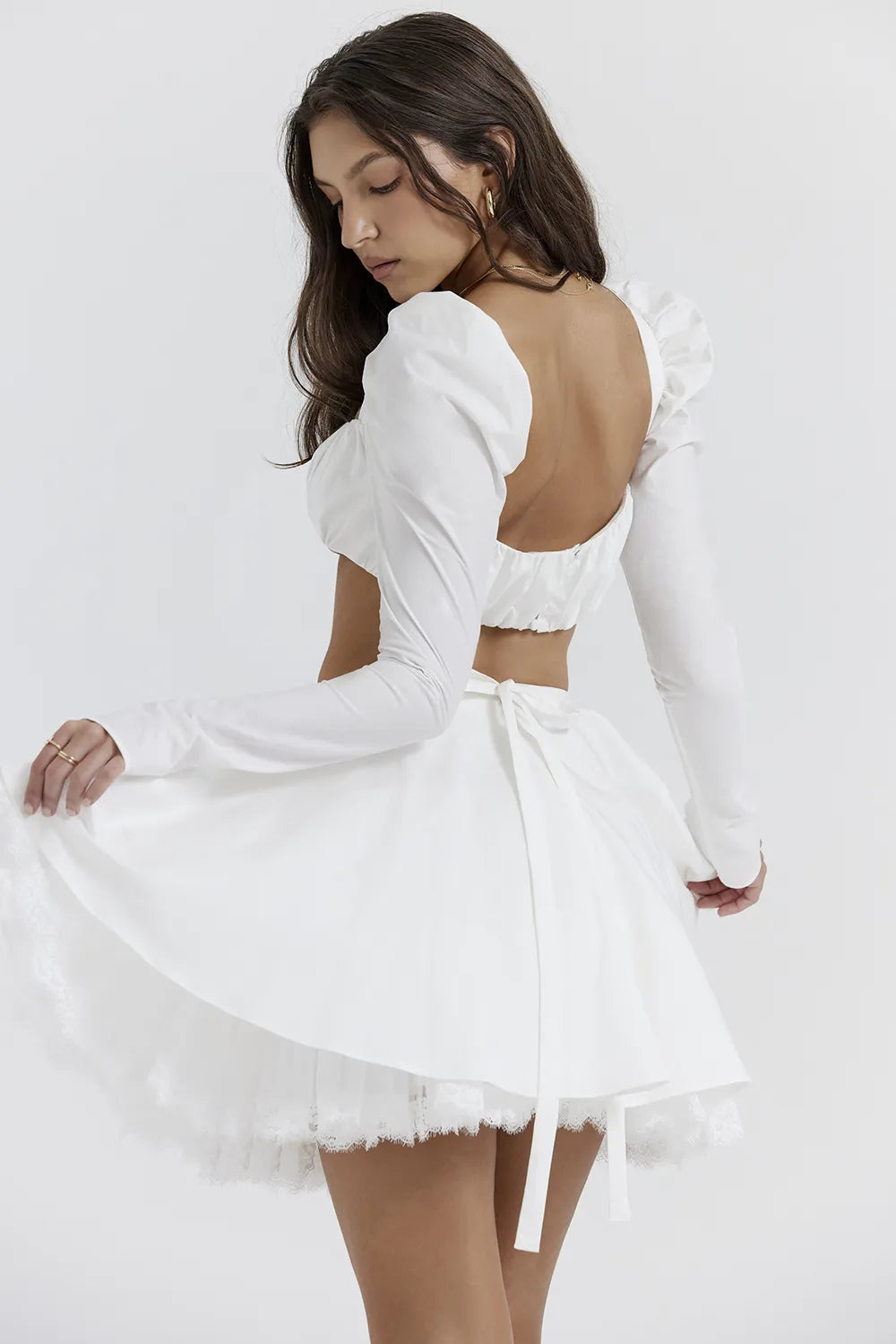 Shira White Puff Sleeve Top