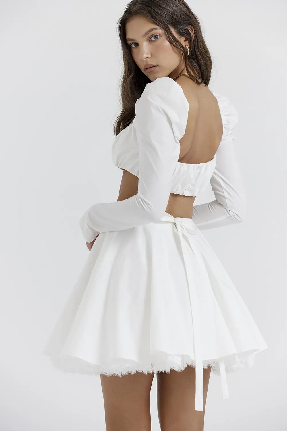 Shira White Puff Sleeve Top