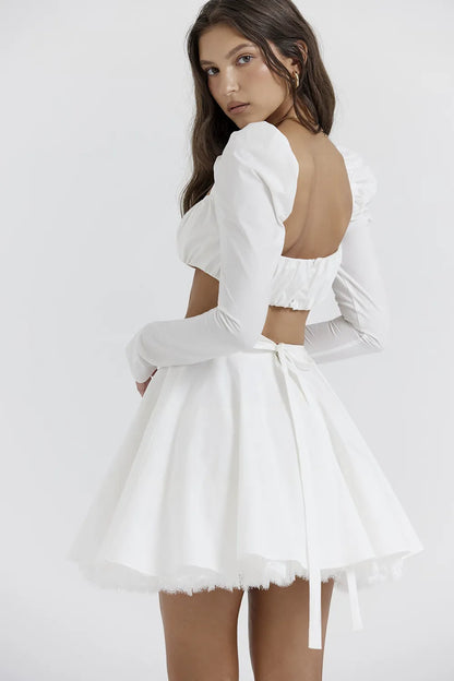 Shira White Puff Sleeve Top