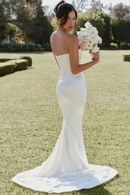 Camellia Ivory Strapless Satin Bridal Gown