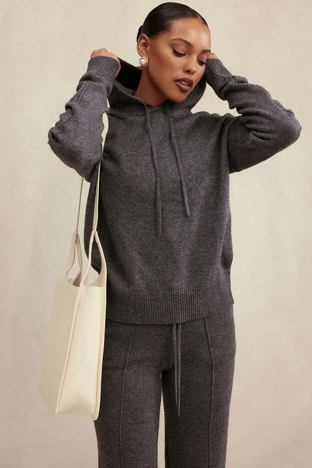 Jionni Charcoal Cashmere Blend Hoodie