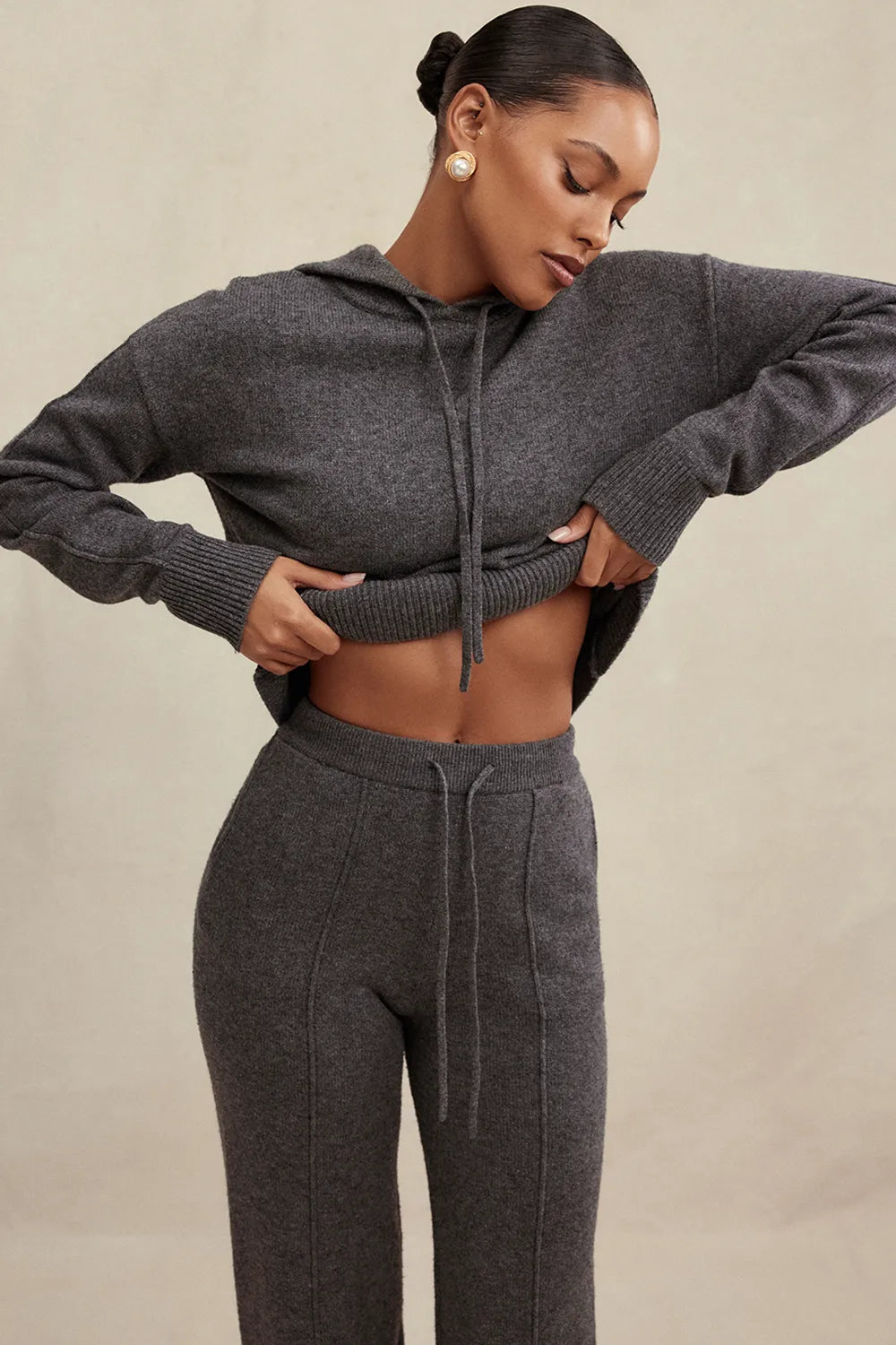 Jionni Charcoal Cashmere Blend Hoodie