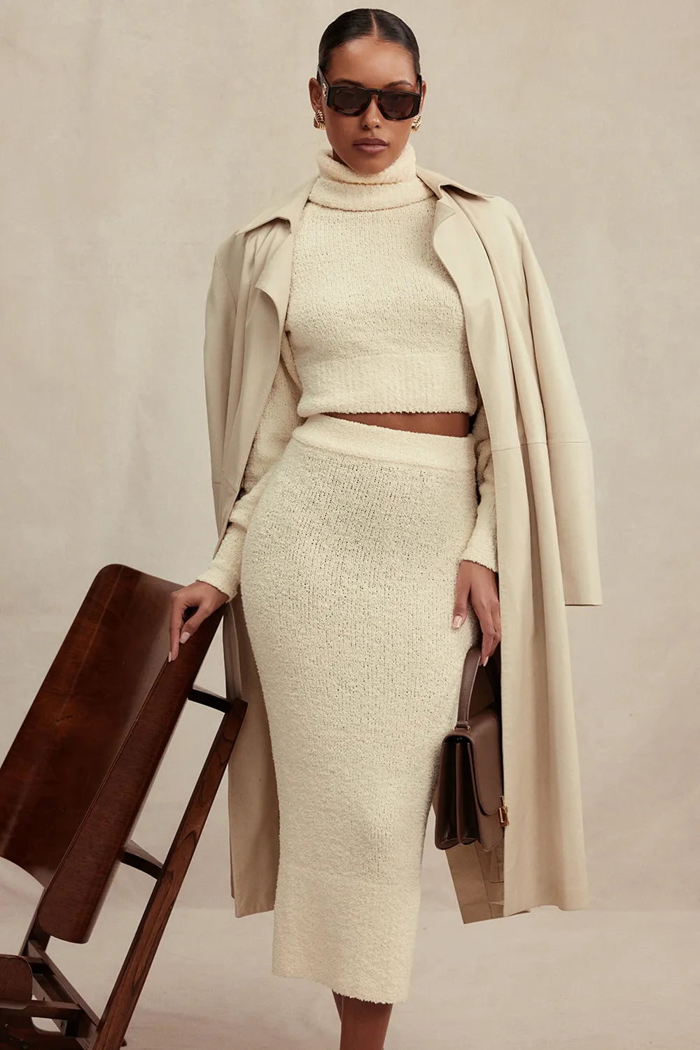 Nyala Cream Soft Boucle Knit Cropped Sweater