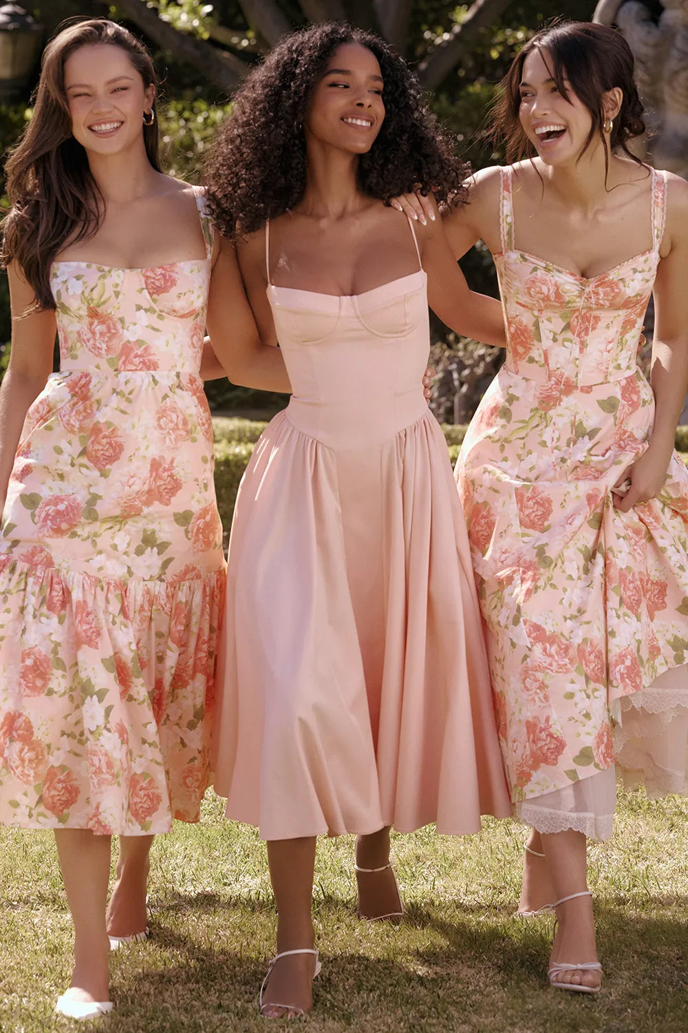 Elia Pink Peony Print Cotton Midi Sundress