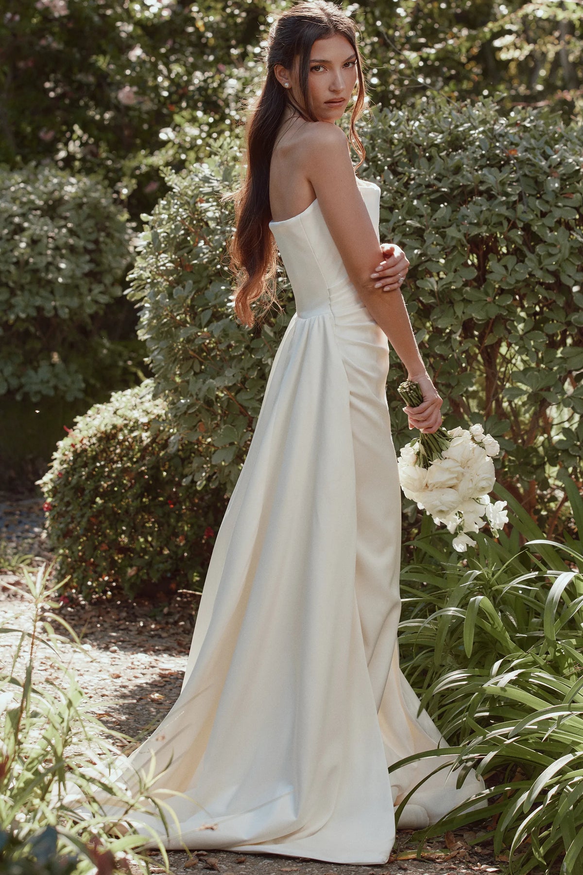 Sabrina Ivory Satin Strapless Bridal Gown