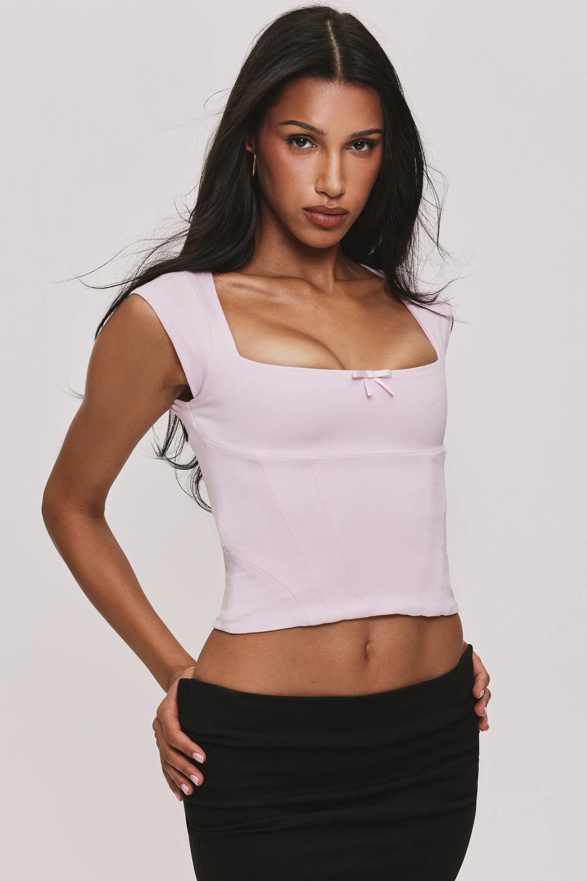 The Cap Sleeve Pink Corset Top