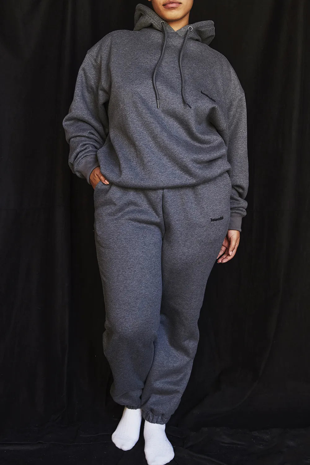 Sky Dark Grey Fleece Back Jogging Trousers