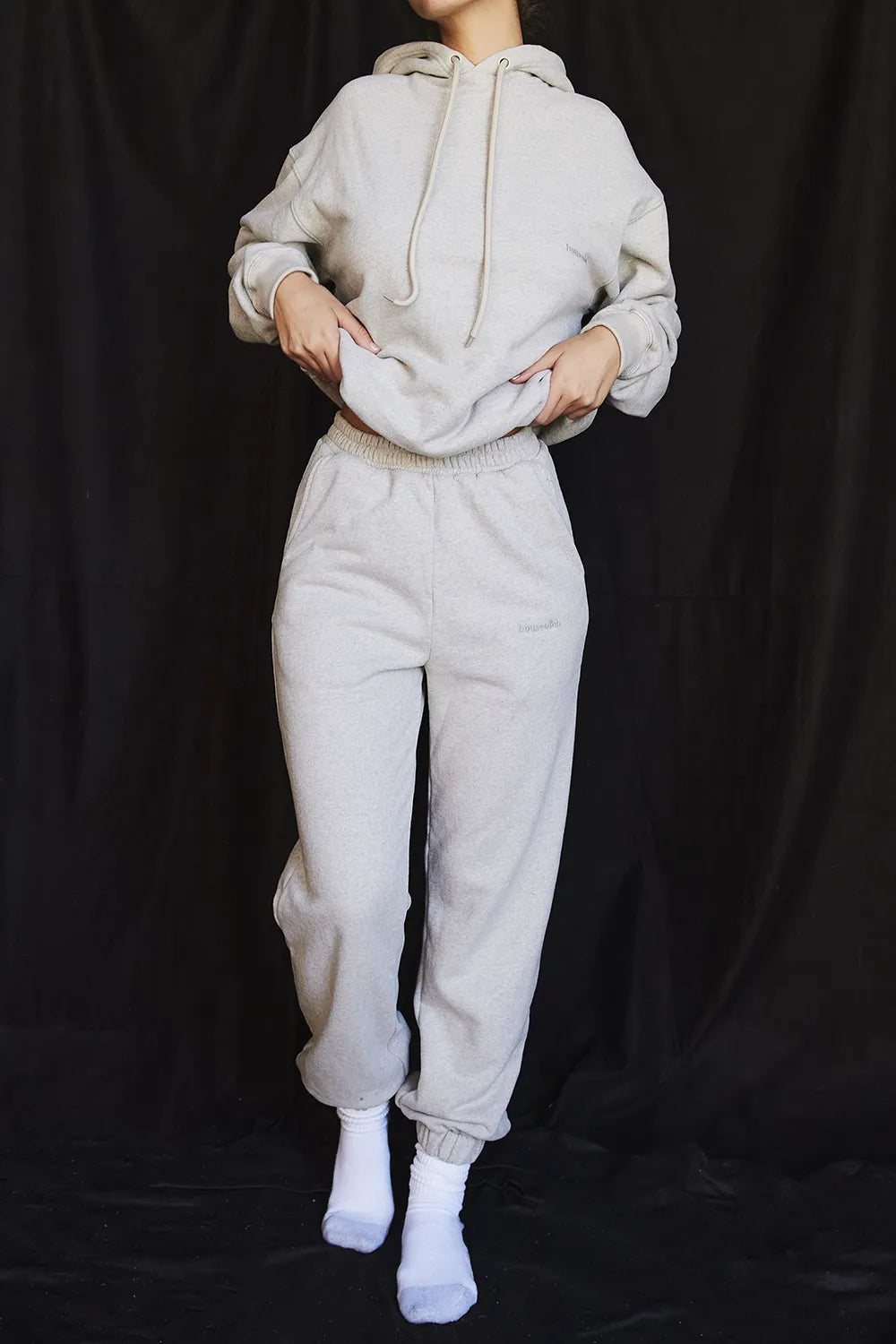 Sky Light Grey Fleece Back Jogging Trousers