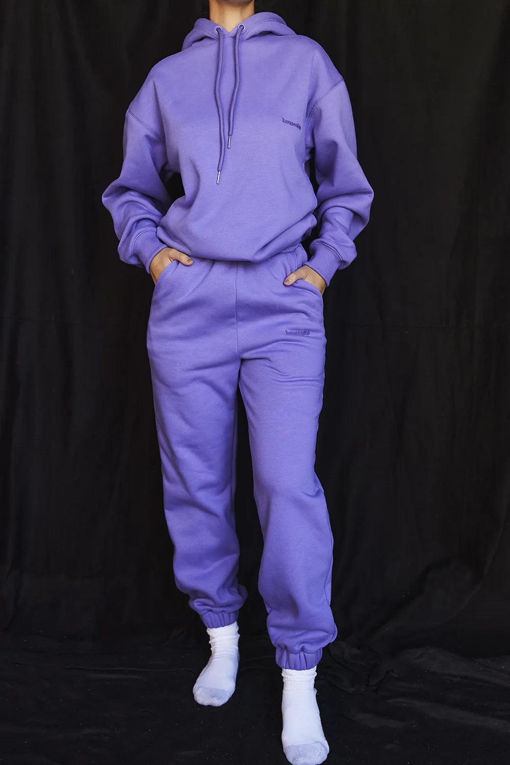 Sky Purple Fleece Back Jogging Trousers
