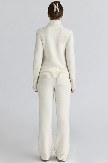 Skye Ivory Merino Wool Roll Neck Sweater