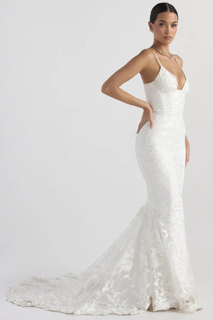 Solene White Lace Bridal Gown