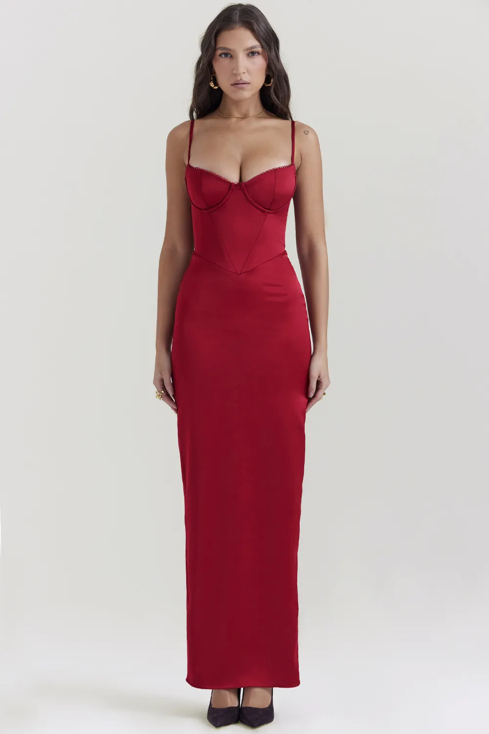 Stefania Ruby Corset Maxi Dress