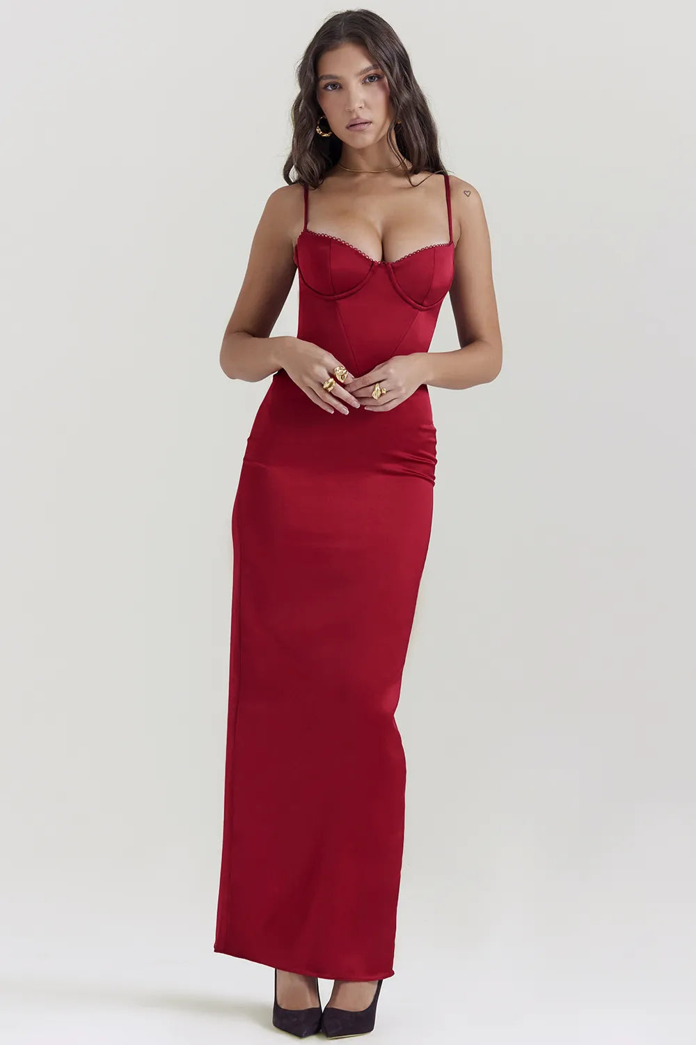 Stefania Ruby Corset Maxi Dress