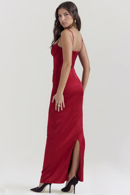 Stefania Ruby Corset Maxi Dress