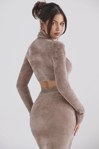Suri Rose Chenille Cropped Top