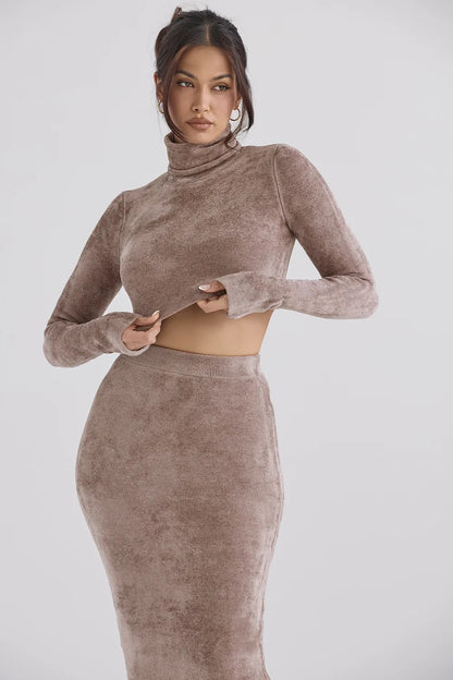 Suri Rose Chenille Cropped Top