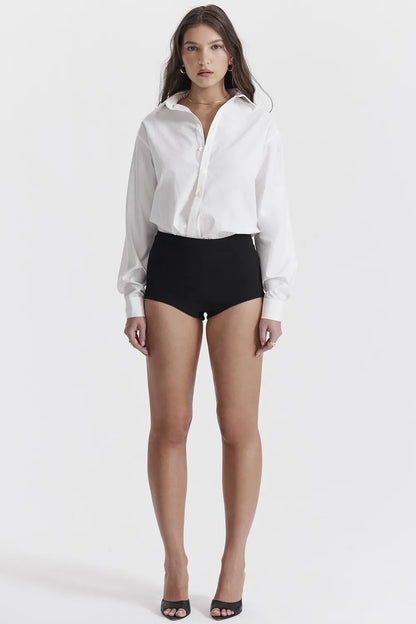 Tahni Black High Waisted Shorts