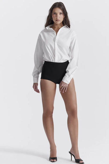 Tahni Black High Waisted Shorts
