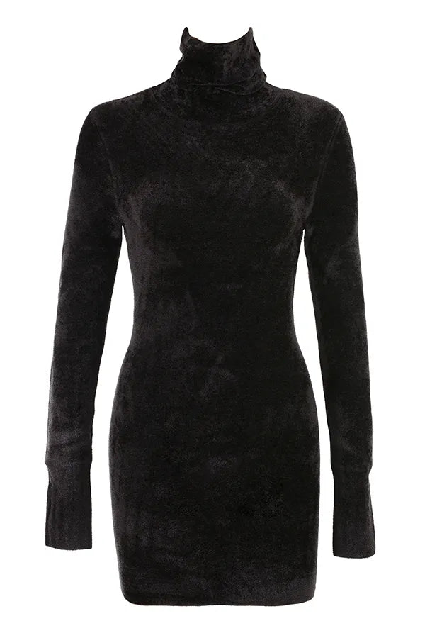 Taya Charcoal Chenille Mini Dress