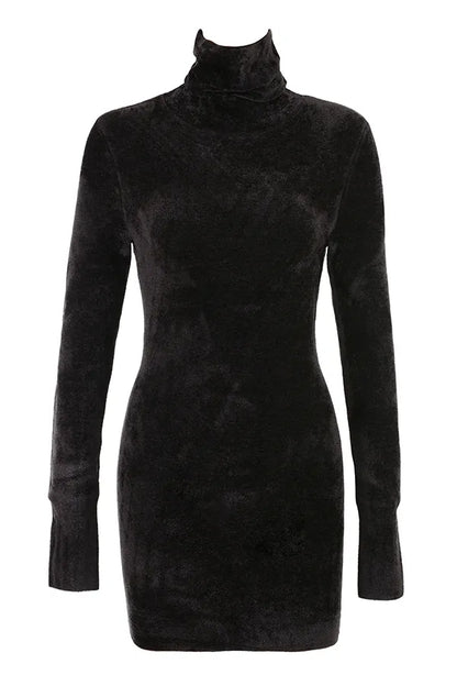 Taya Charcoal Chenille Mini Dress