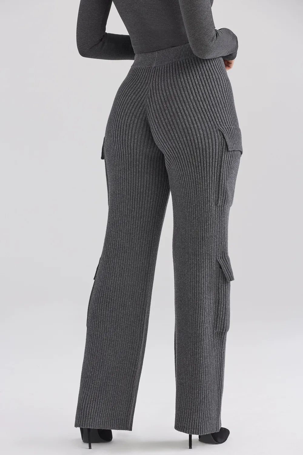 Tea Charcoal Knitted Utility Trousers