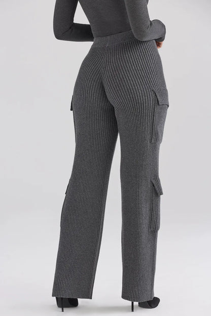 Tea Charcoal Knitted Utility Trousers