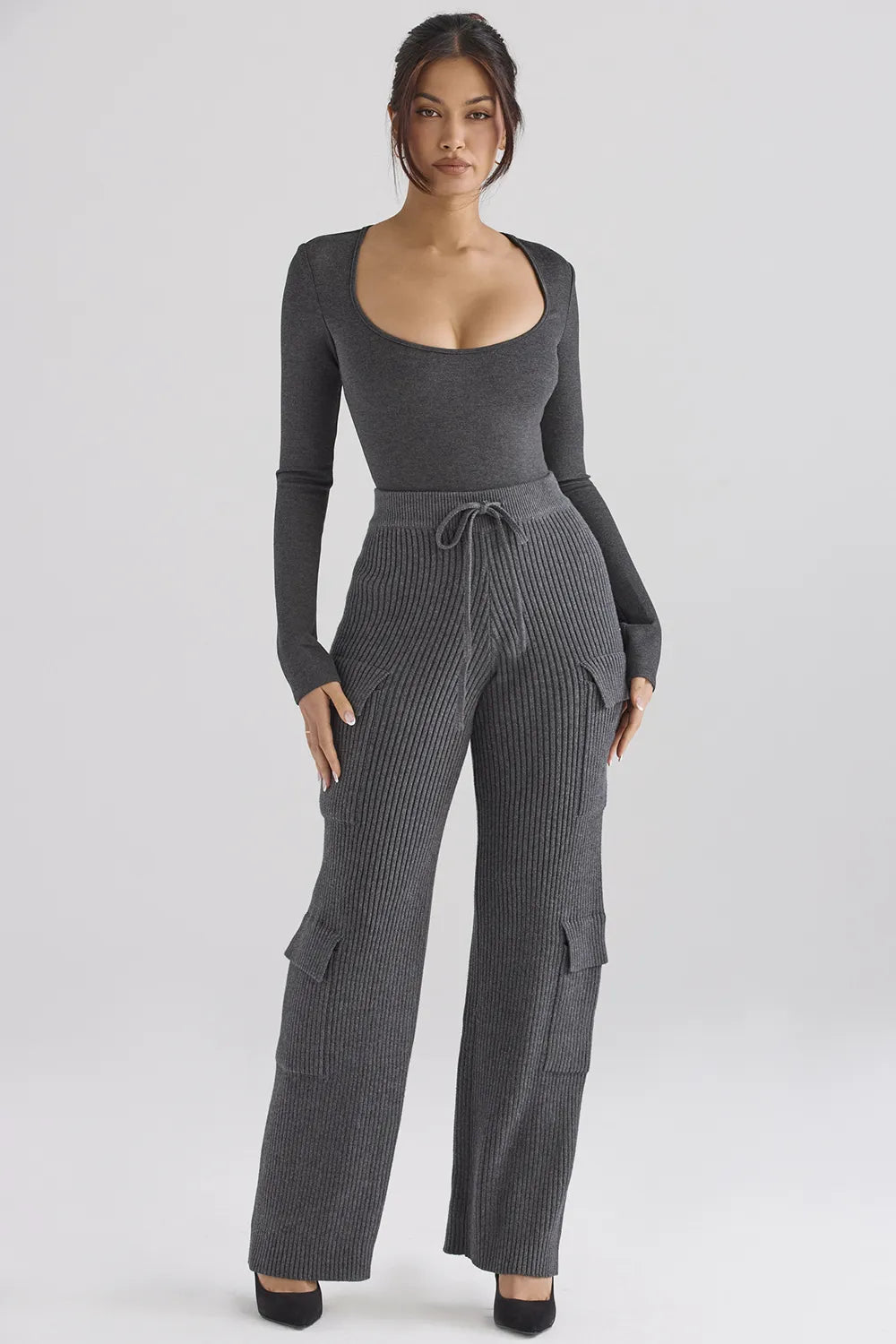 Marianna Charcoal Loungewear Bodysuit