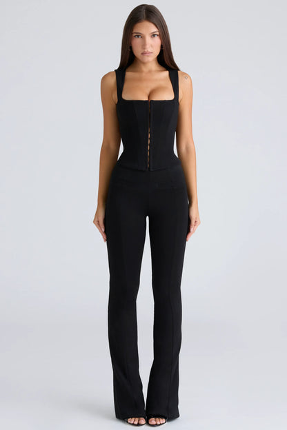 The Balconette Black Fitted Corset Top