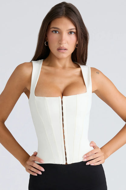 The Balconette Ivory Fitted Corset Top