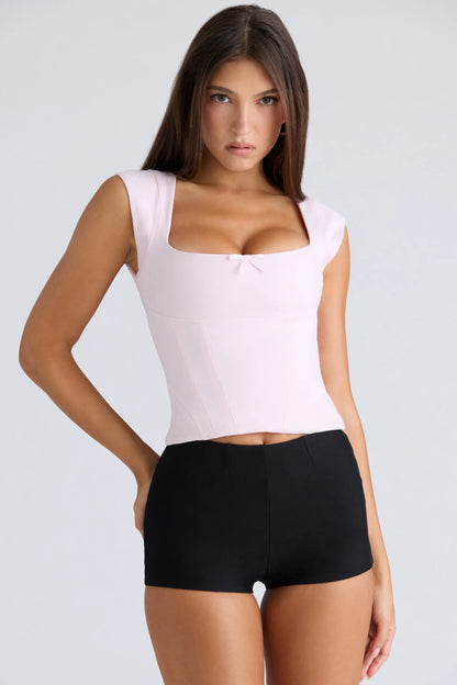 The Cap Sleeve Pink Corset Top