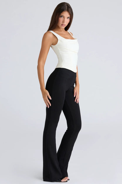 The Drape Neck Ivory Corset Top