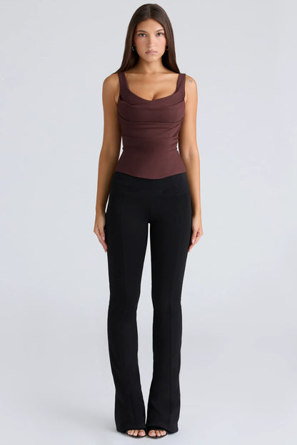 The Drape Neck Chocolate Corset Top