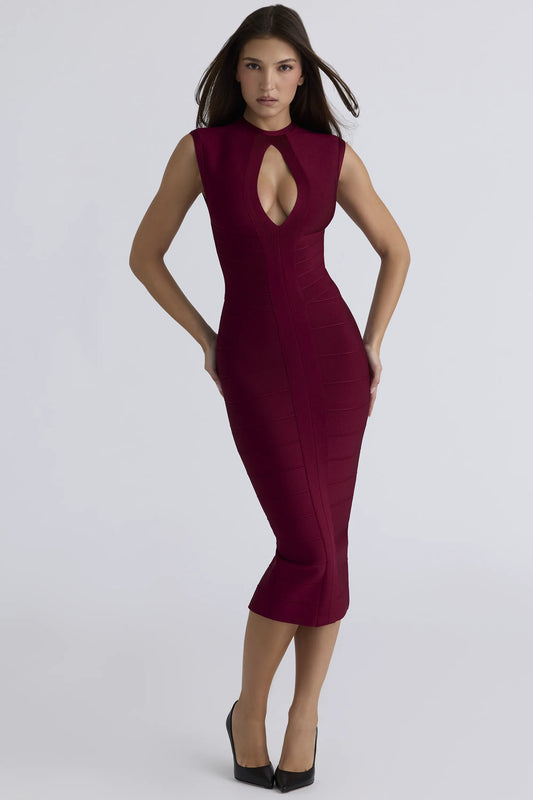 The Fatale Ruby Bandage Midi Dress