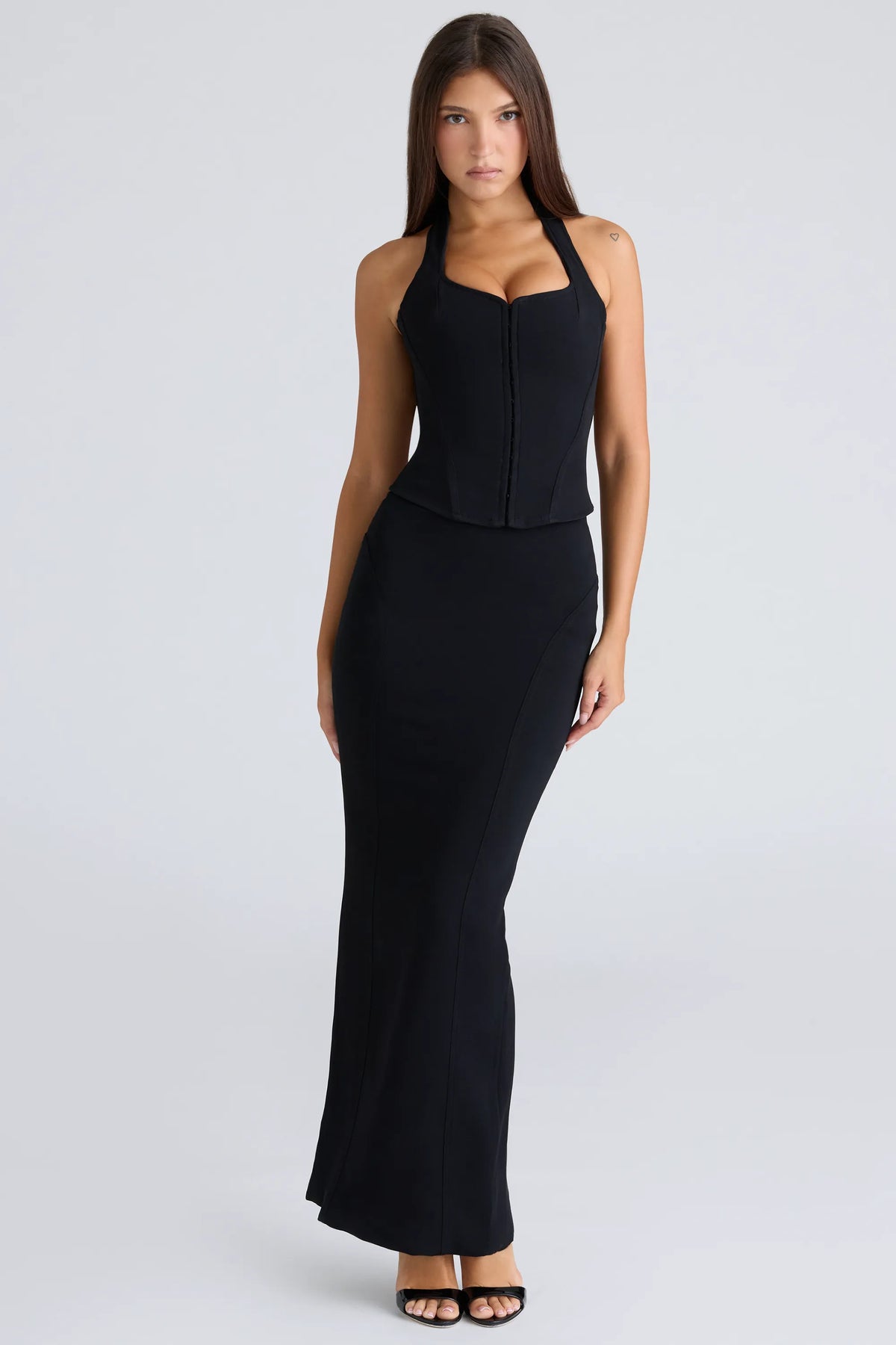 The Maxi Black Panelled Bodycon Skirt