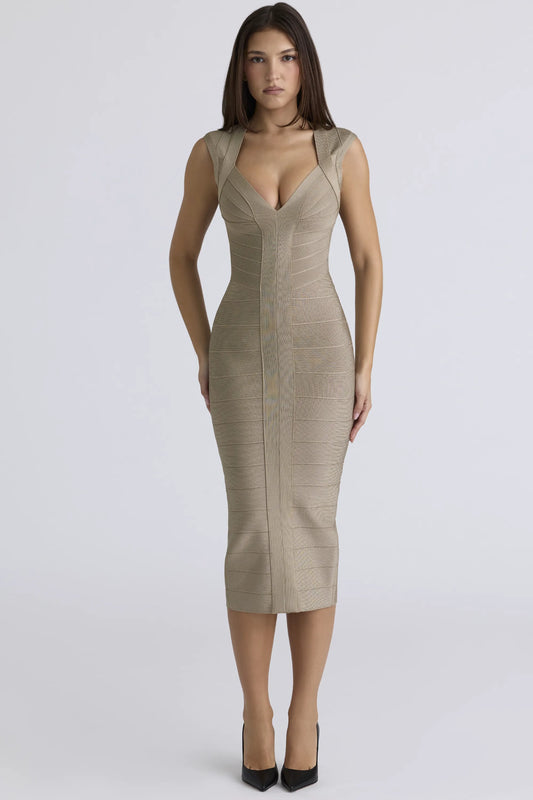 The Icon Latte Bandage Midi Dress