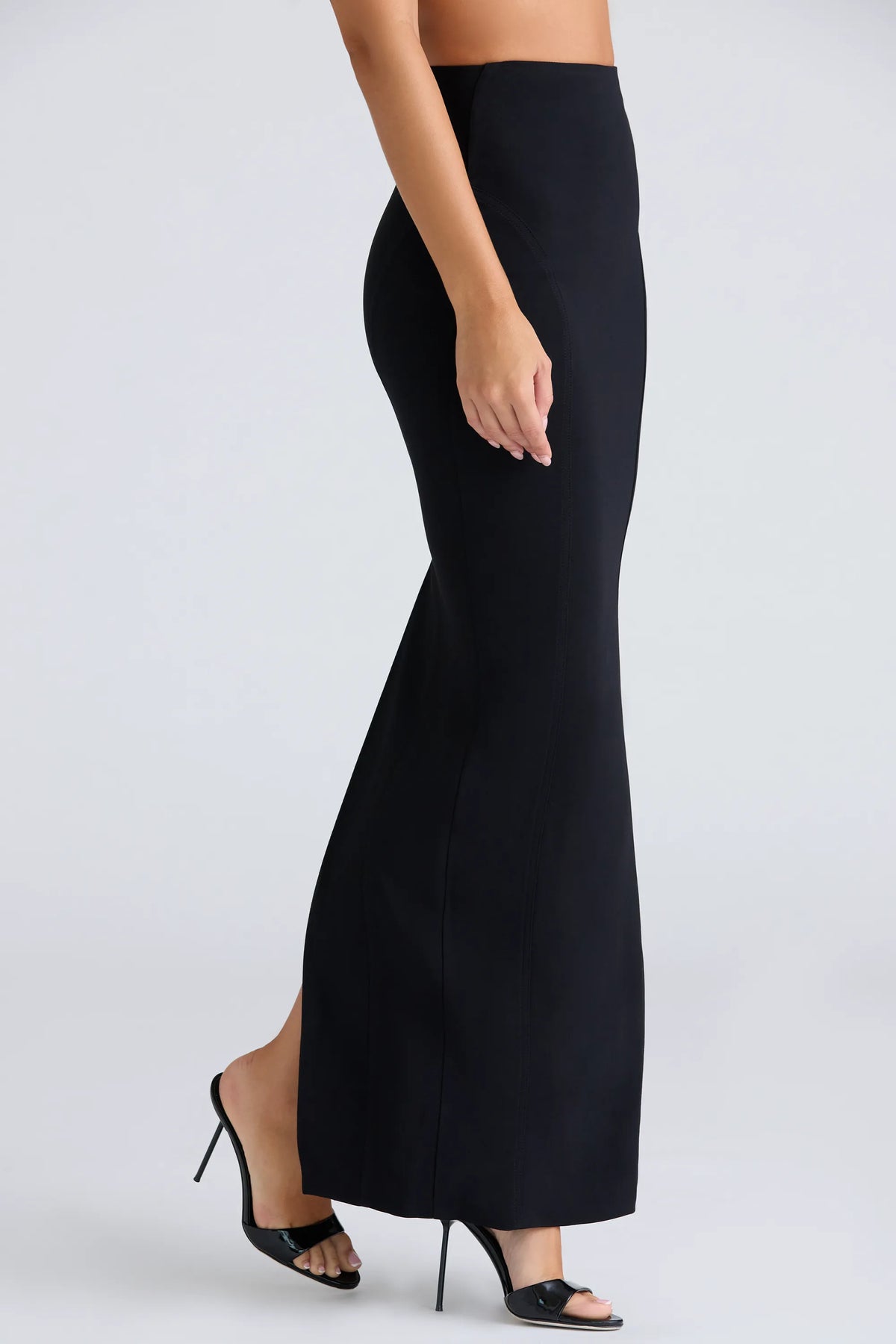 The Maxi Black Panelled Bodycon Skirt